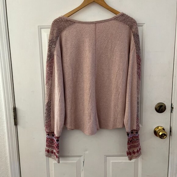 Anthropologie Woman's Over-Sized Daily Practice Knit Cuff Thermal Top Sz XL - Picture 7 of 10